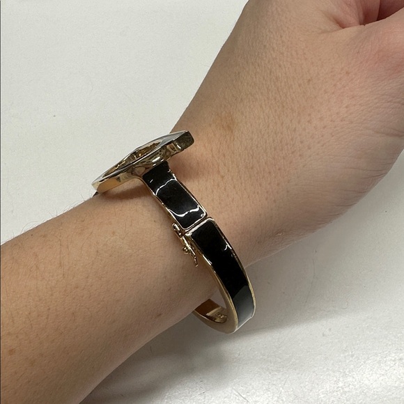 Kate Spade Lookout Glasses  Bracelet Goreski Eye Glasses Hinge Bangle Black Gold - Picture 4 of 9